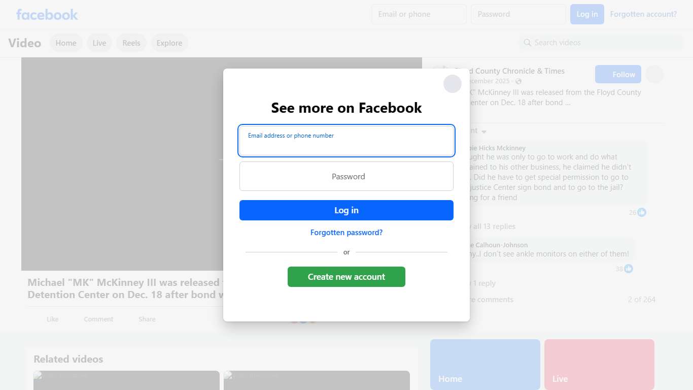 Michael "MK" McKinney III was released from the Floyd County Detention Center on Dec. 18 after bond was posted on his behalf in the case in which he is accused of murder and evidence tampering connected to the 2023 stabbing death of Amber Spradlin in Floyd County. Floyd County Chronicle & Times Facebook