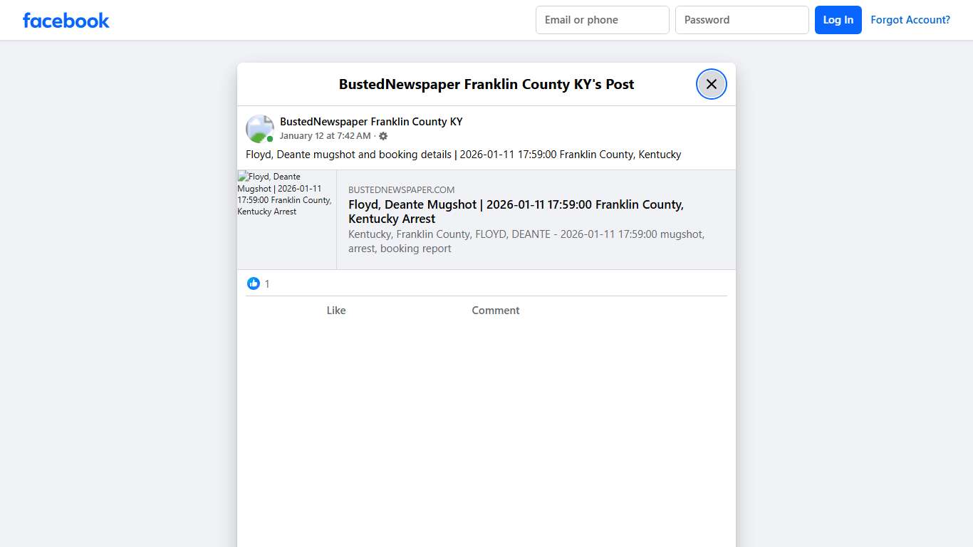 Floyd, Deante mugshot... - BustedNewspaper Franklin County KY Facebook